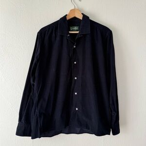 Gitman Brothers Vintage corduroy camp collar long-sleeve shirt (M navy)